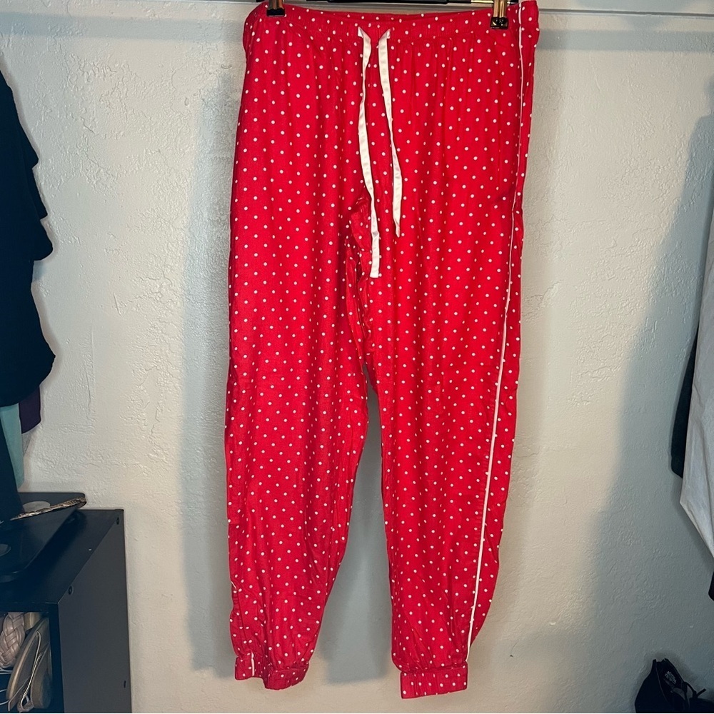Victoria’s Secret Red Polka Dot Jogger Pajama Pants - Picture 1 of 3